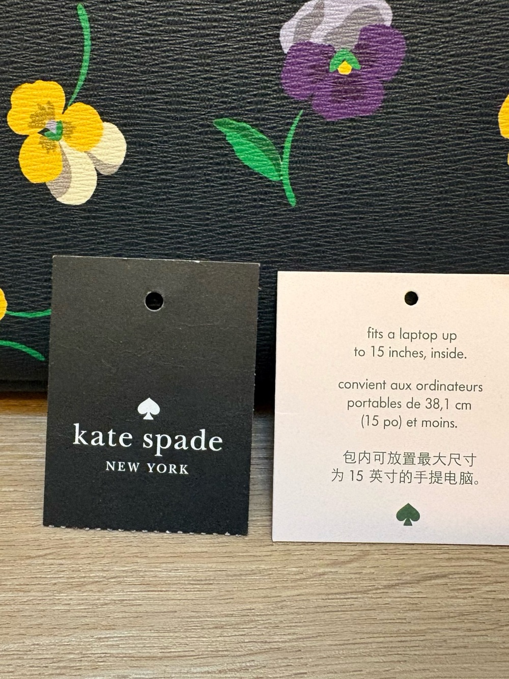Kate Spade New York 15" Laptop Sleeve Zip Around Pansy Toss - Picture 5 of 10